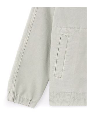 Pearl gray stretch organic cotton canvas coach jacket STONE ISLAND KIDS | L1S164100010S0104V0161